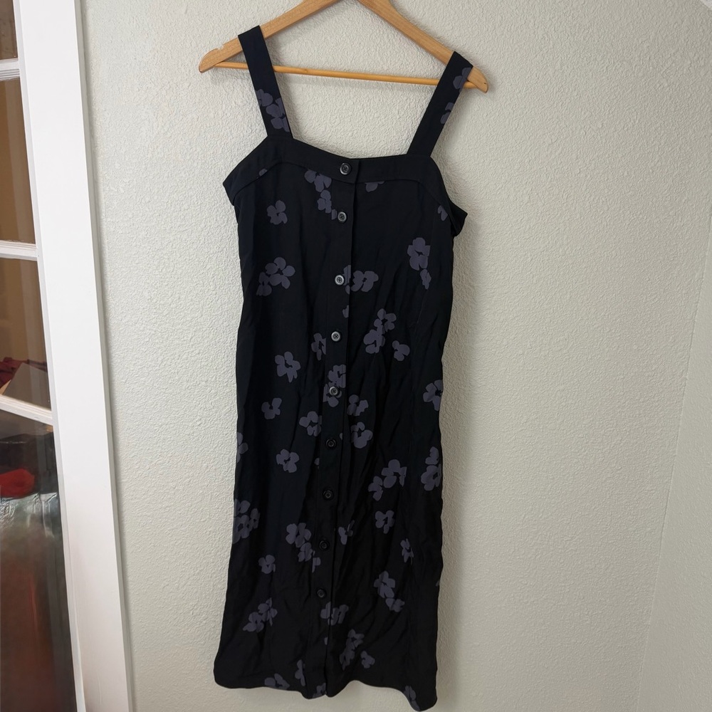 Everlane Japanese GoWeave The Picnic Apron Front-Button Floral Dress Sz 8
